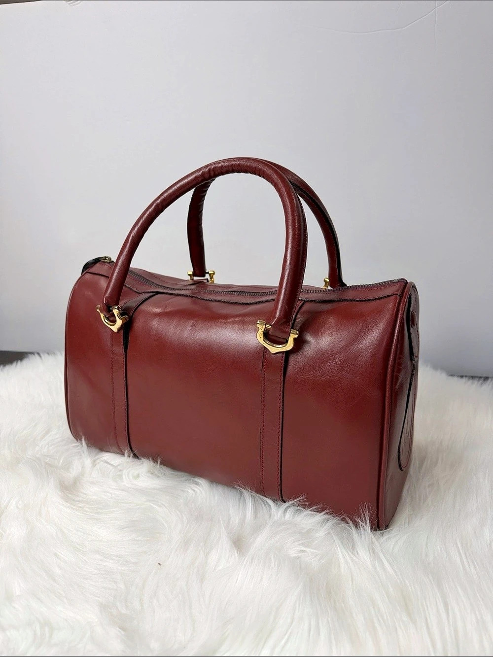 Cartier Must de Cartier Bordeaux Leather Boston Bag